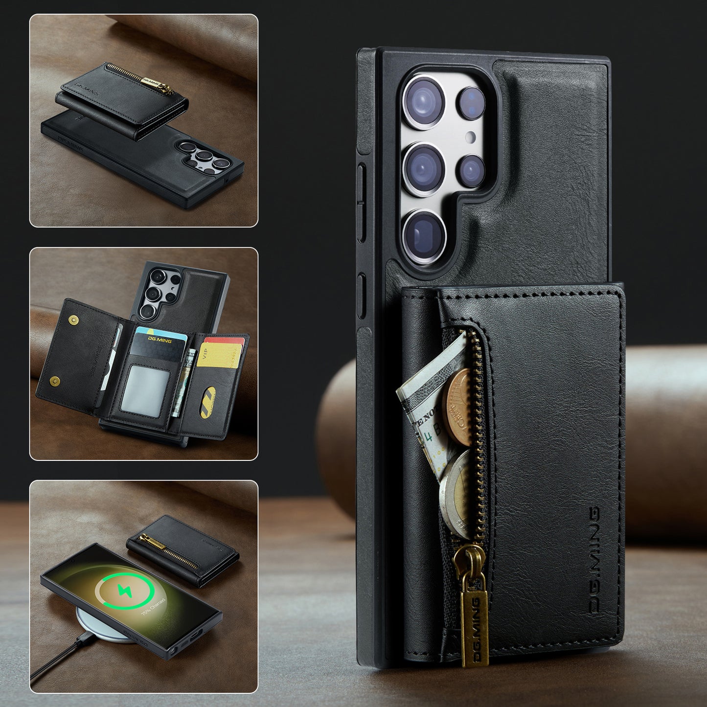 2 in 1 Magnetic RFID Wallet Case for Samsung