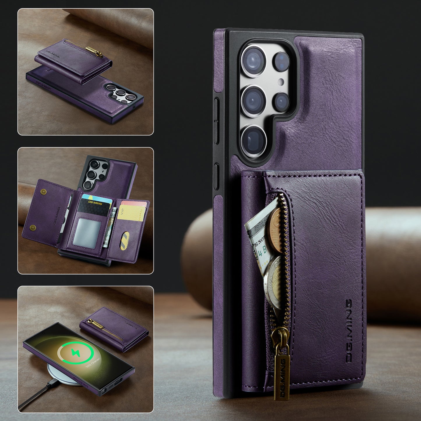 2 in 1 Magnetic RFID Wallet Case for Samsung