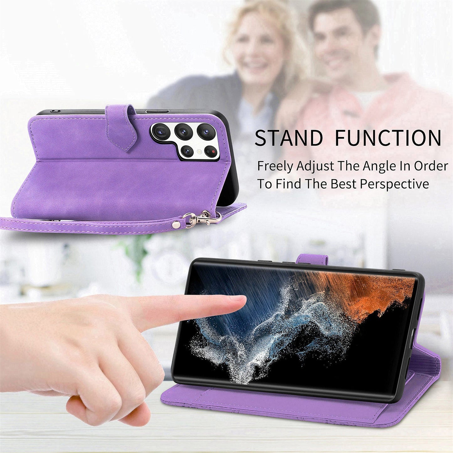 2-in-1 abnehmbare Leder-Brieftaschenhülle für Samsung Galaxy