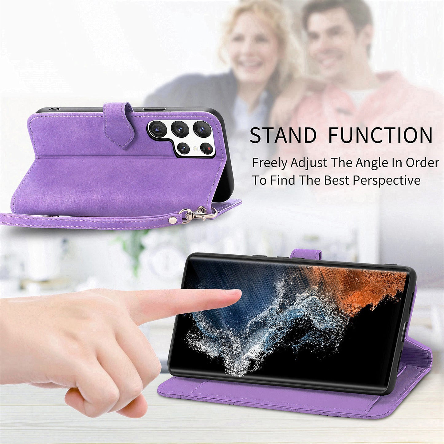 2-in-1 abnehmbare Leder-Brieftaschenhülle für Samsung Galaxy