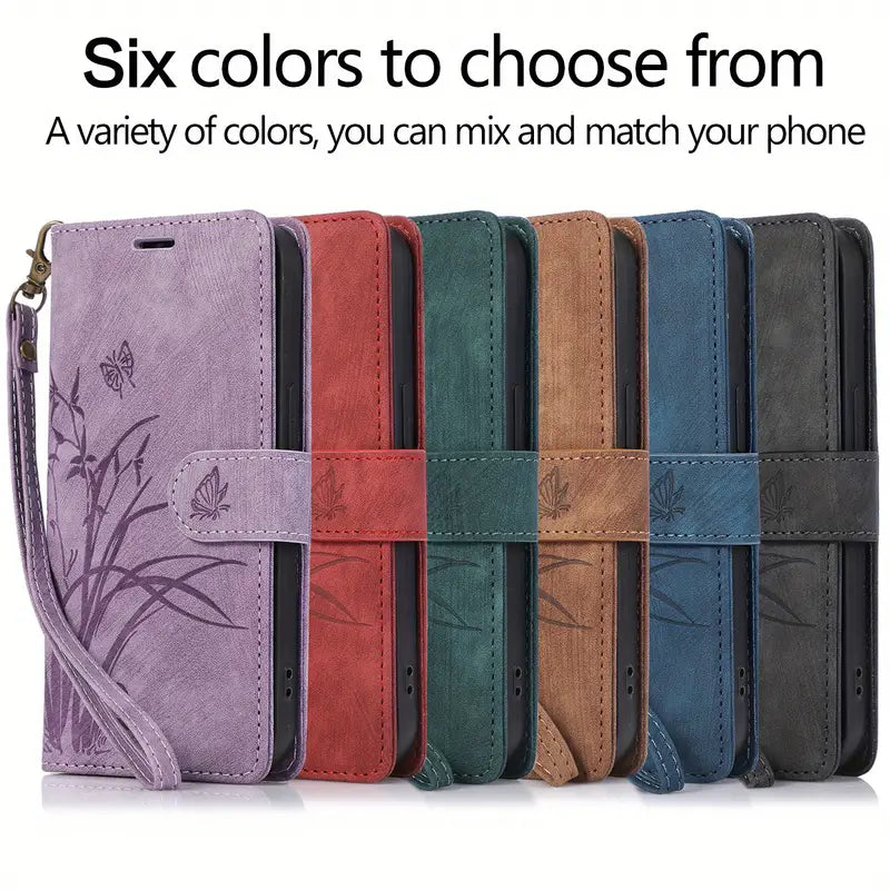 Stylish Flower Flip Case with Lanyard and Card Slot for Google Pixel