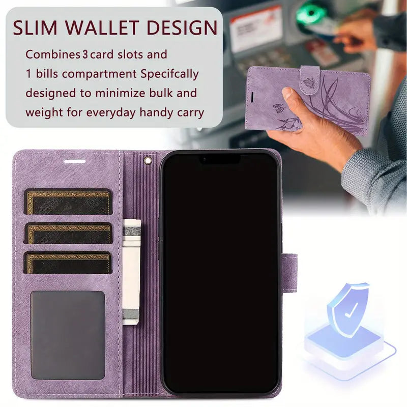 Stylish Flower Flip Case with Lanyard and Card Slot for Google Pixel