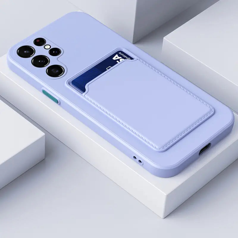 Card Slot Soft Silicone Wallet Phone Case for Samsung Galaxy