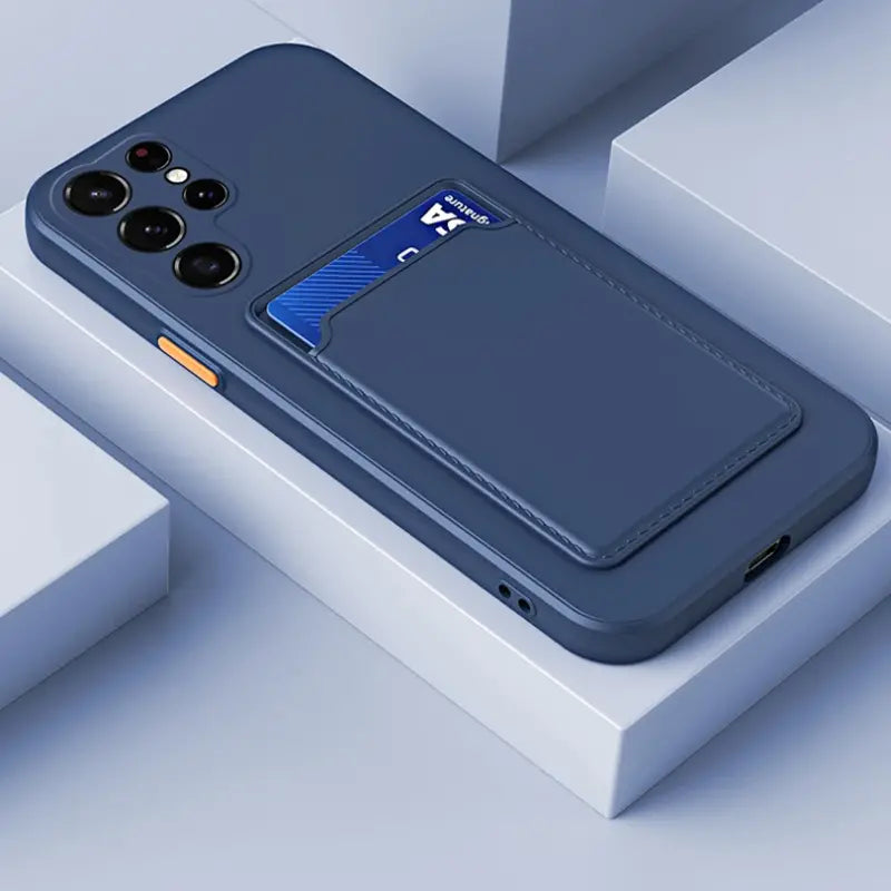 Card Slot Soft Silicone Wallet Phone Case for Samsung Galaxy