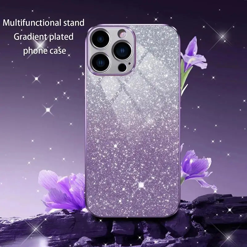 High-end Fashion Gradient Flash Powder Phone Case for iPhone
