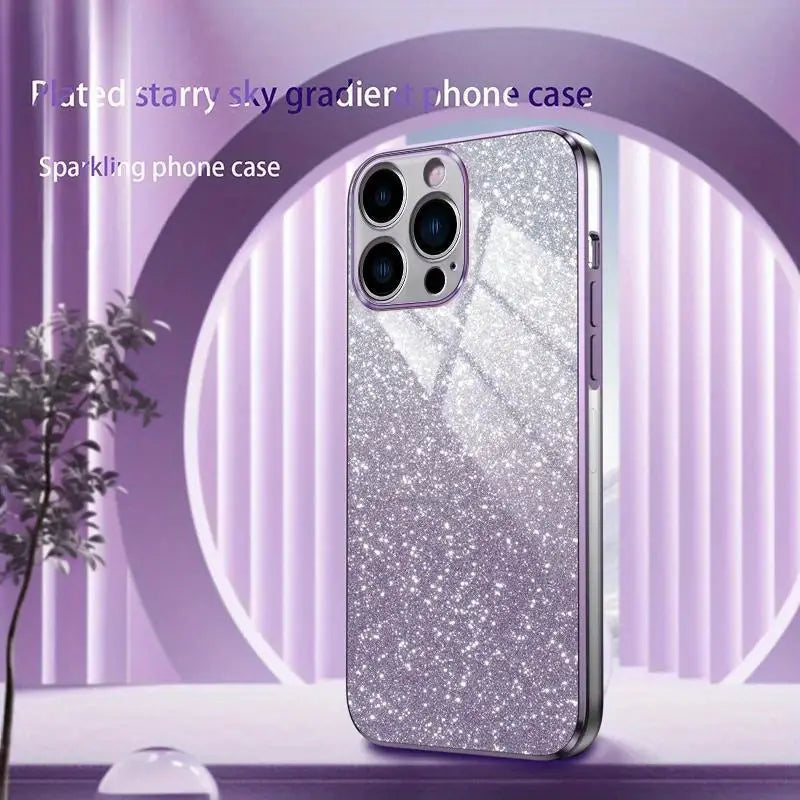 High-end Fashion Gradient Flash Powder Phone Case for iPhone