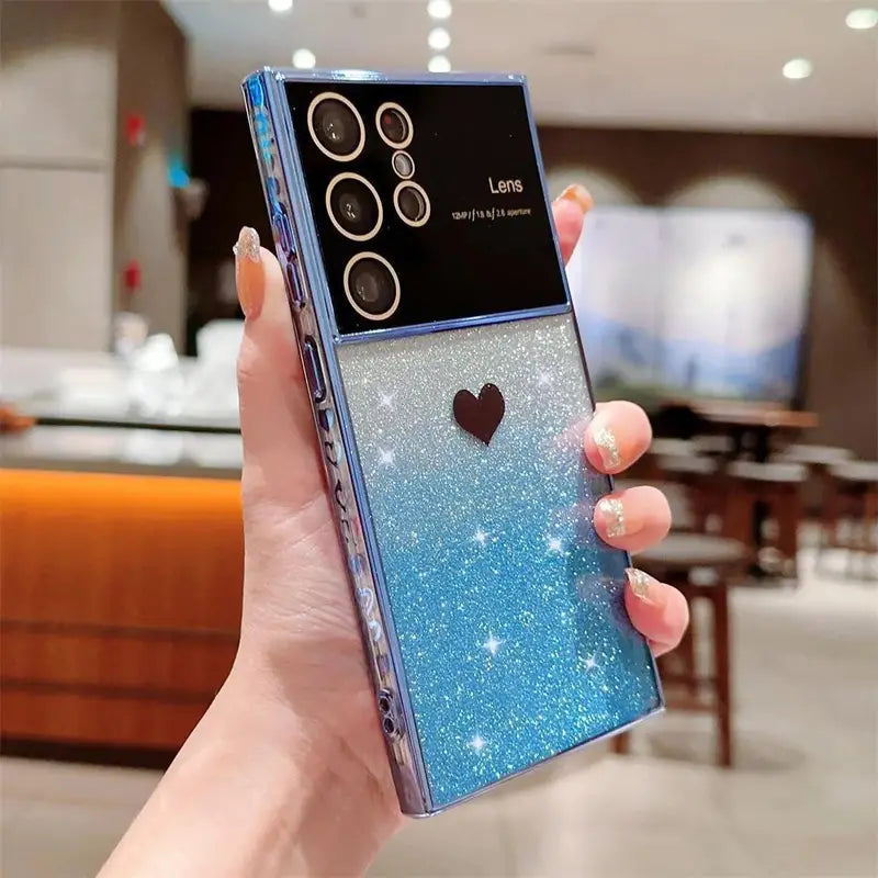 Fashion Gradient Glitter Plating Phone Case for Samsung Galaxy