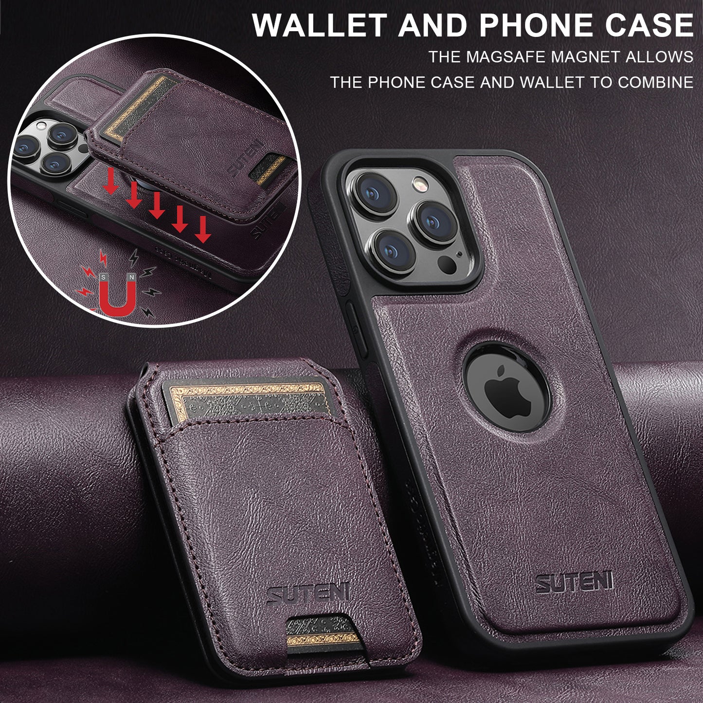 2 in 1 Magnetic Detachable Wallet Case for iPhone