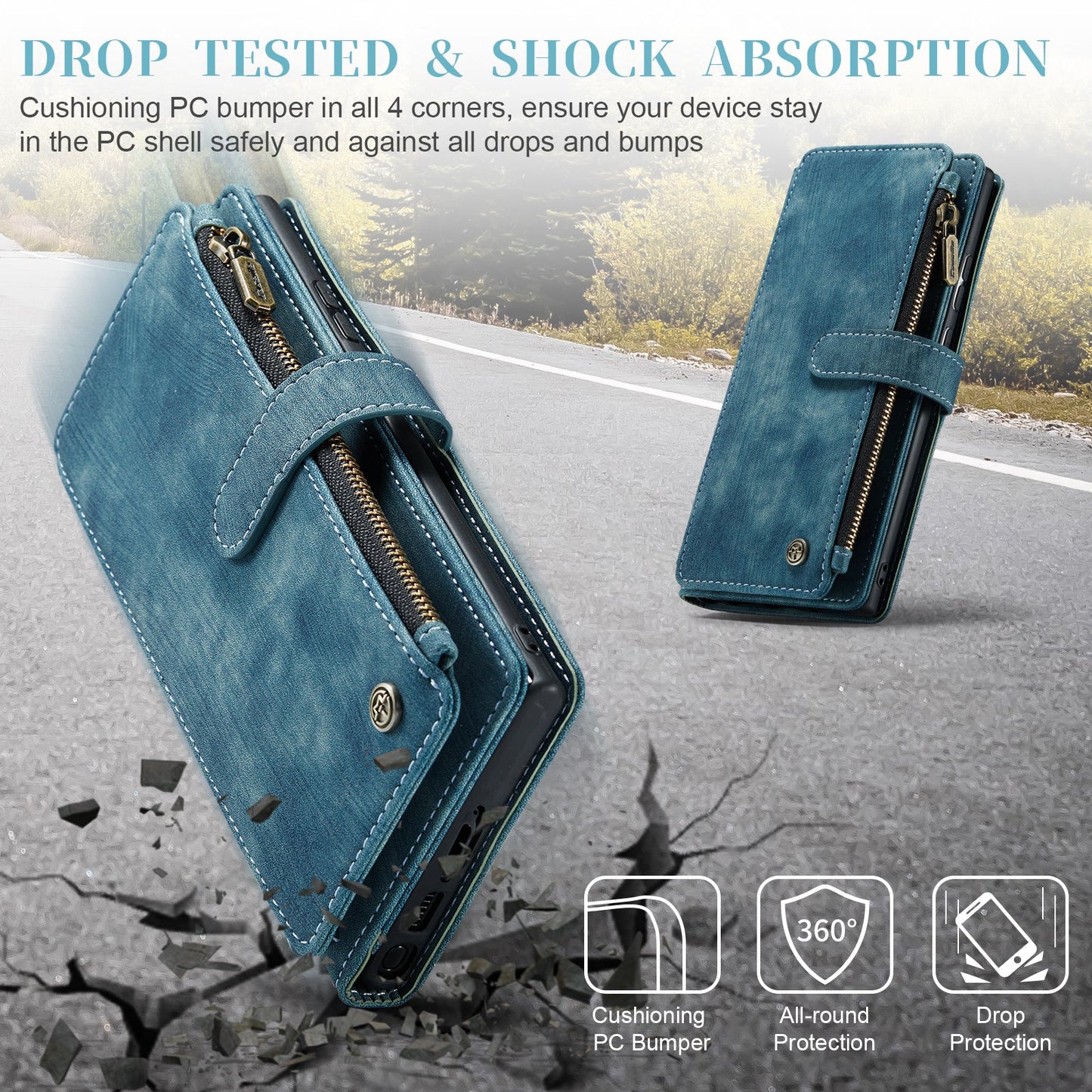 3-in-1 Functionality Durable Wallet Case for Samsung Galaxy