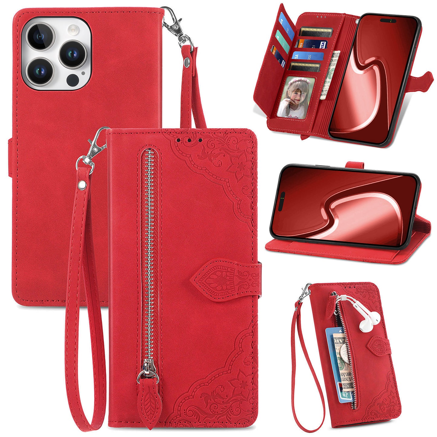 Versatile Elegance Wallet Flip Case for iPhone