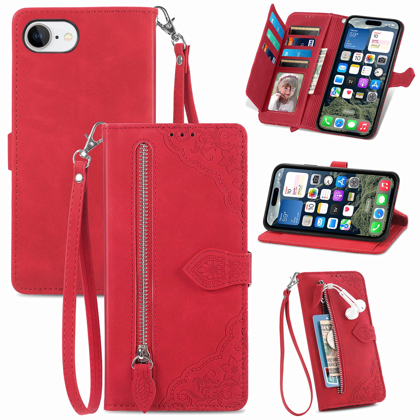 Versatile Elegance Wallet Flip Case for iPhone