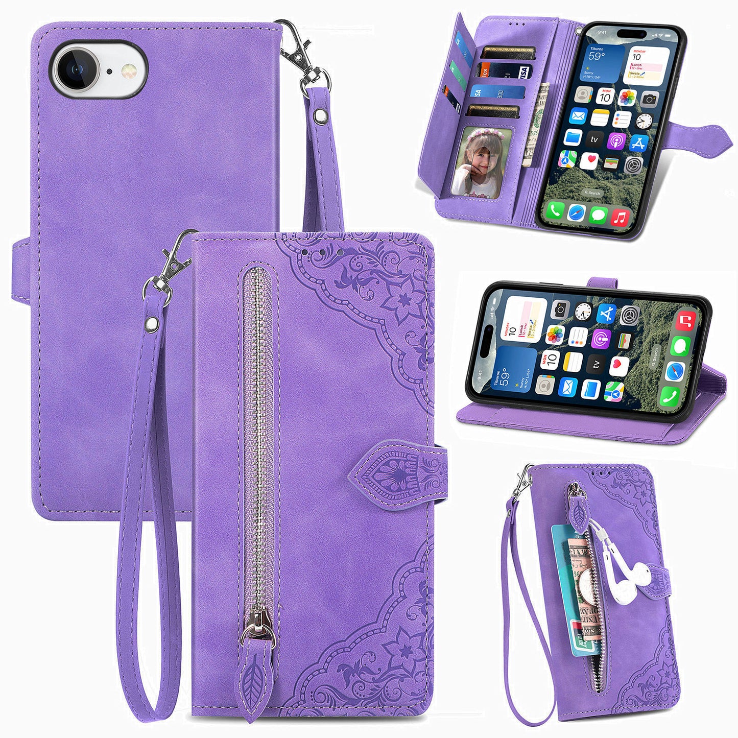Versatile Elegance Wallet Flip Case for iPhone