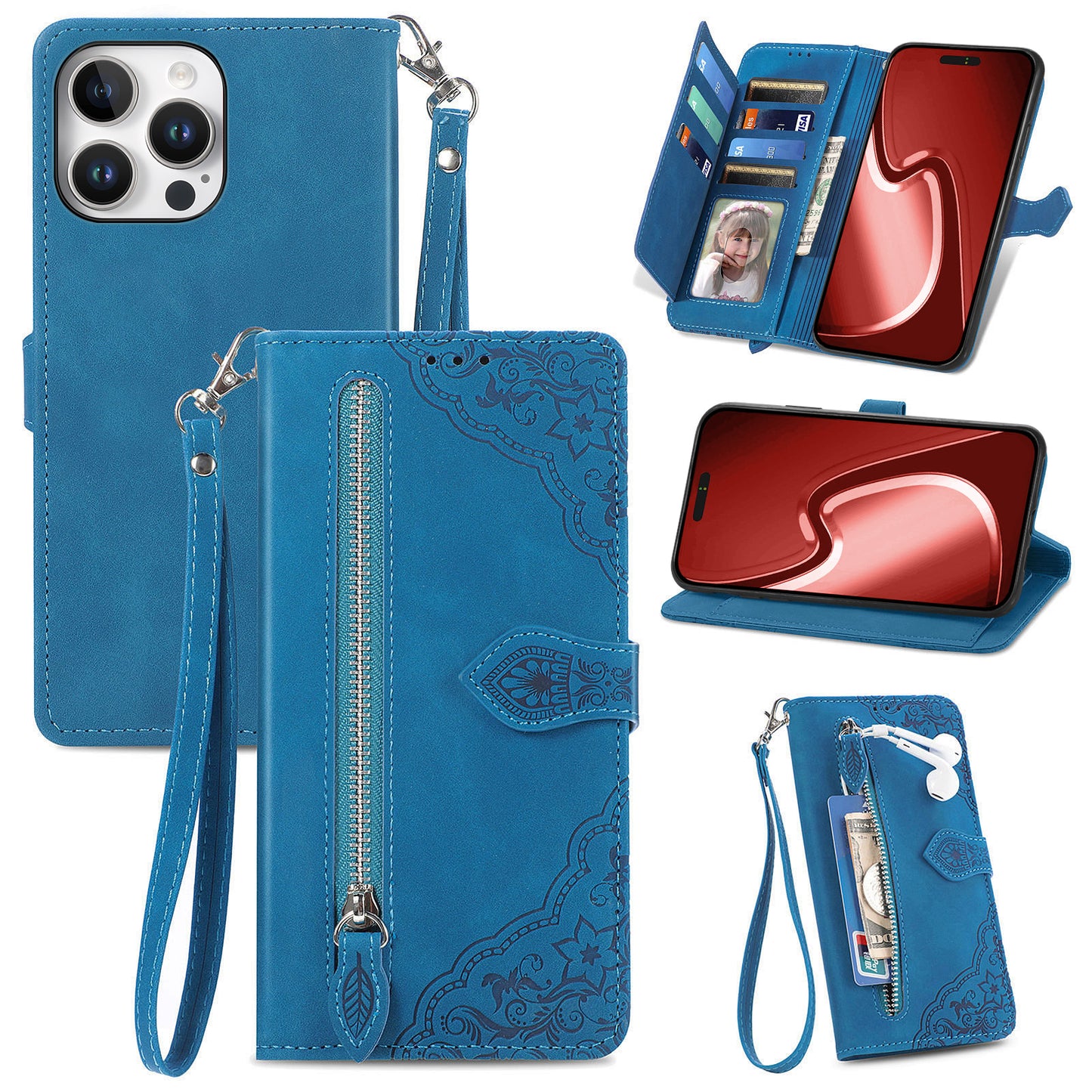 Versatile Elegance Wallet Flip Case for iPhone