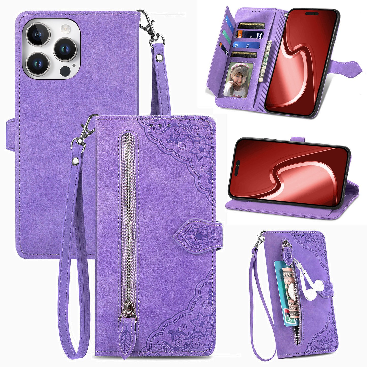 Versatile Elegance Wallet Flip Case for iPhone
