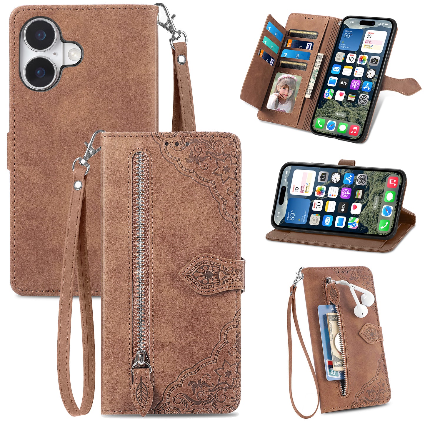 Versatile Elegance Wallet Flip Case for iPhone