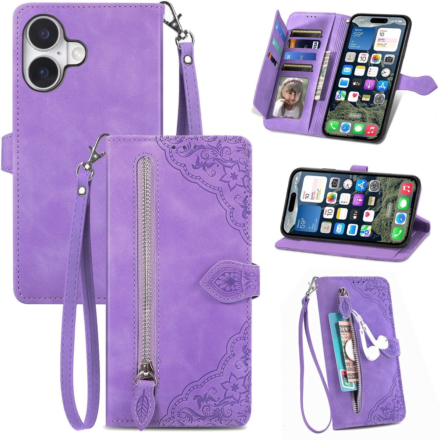 Versatile Elegance Wallet Flip Case for iPhone