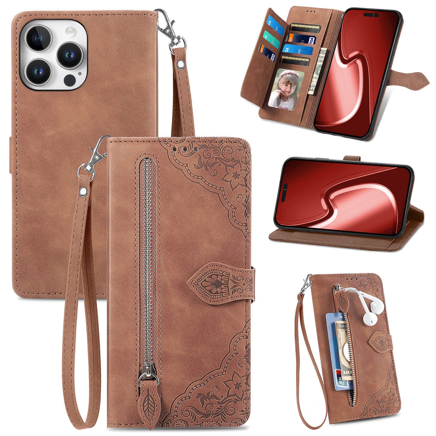 Versatile Elegance Wallet Flip Case for iPhone