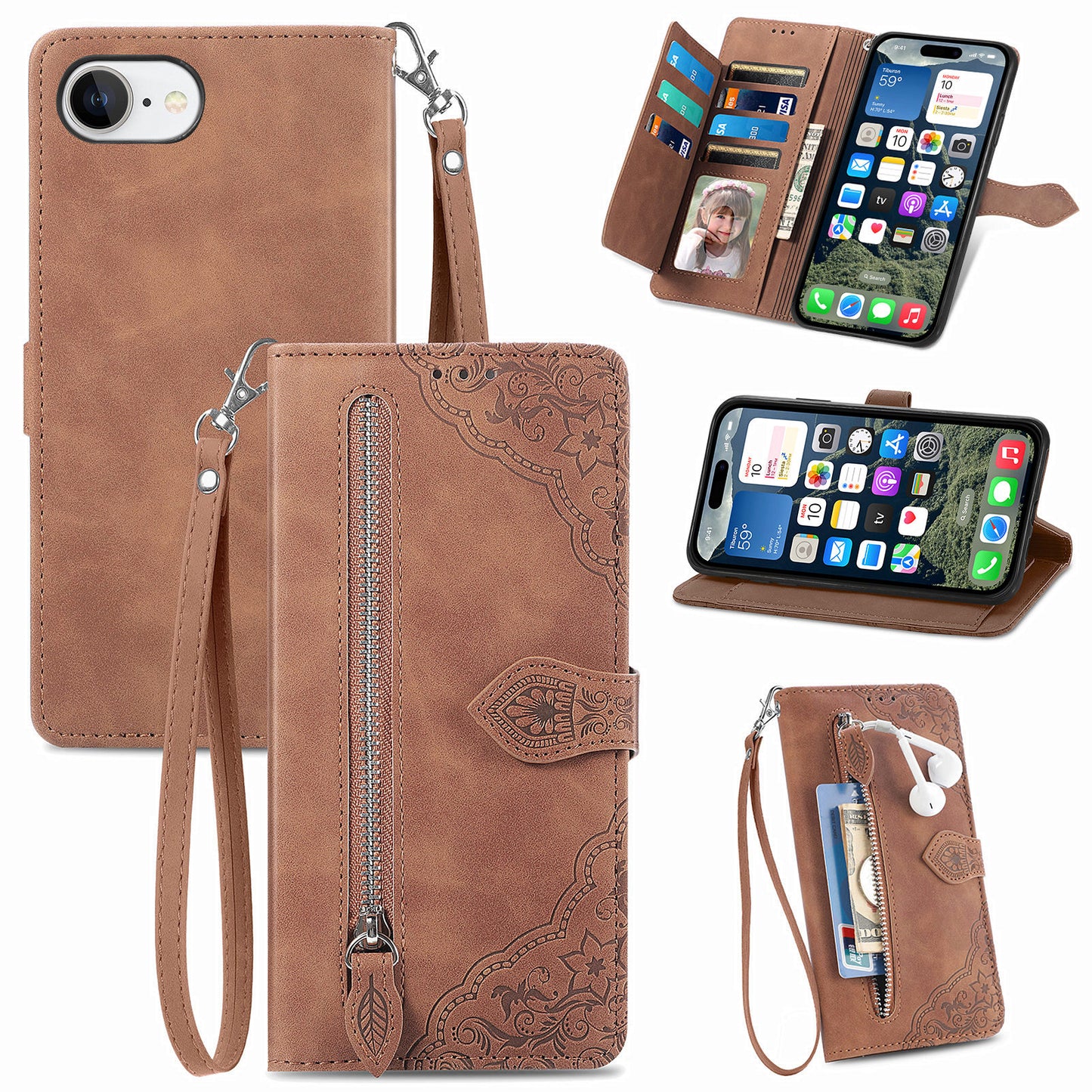 Versatile Elegance Wallet Flip Case for iPhone