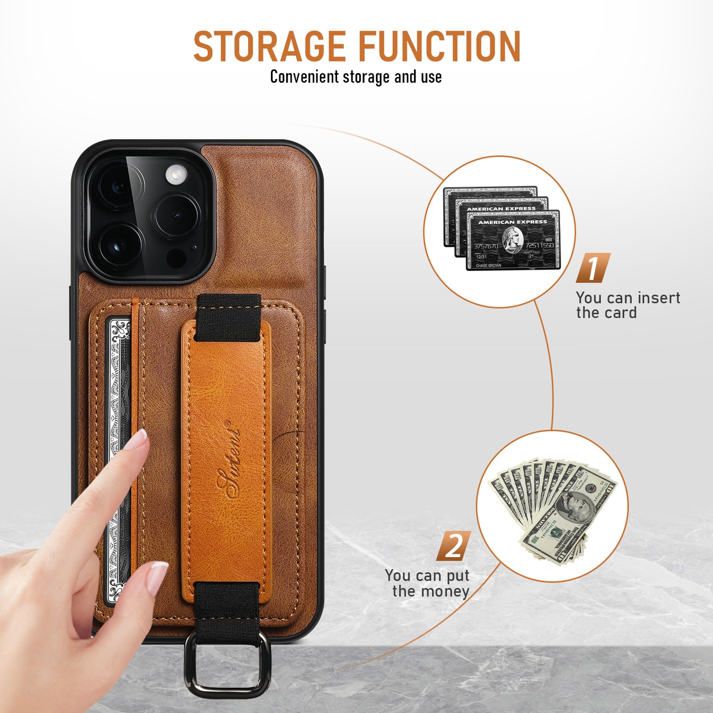 Fashion Wallet Wristlet Case for iPhone