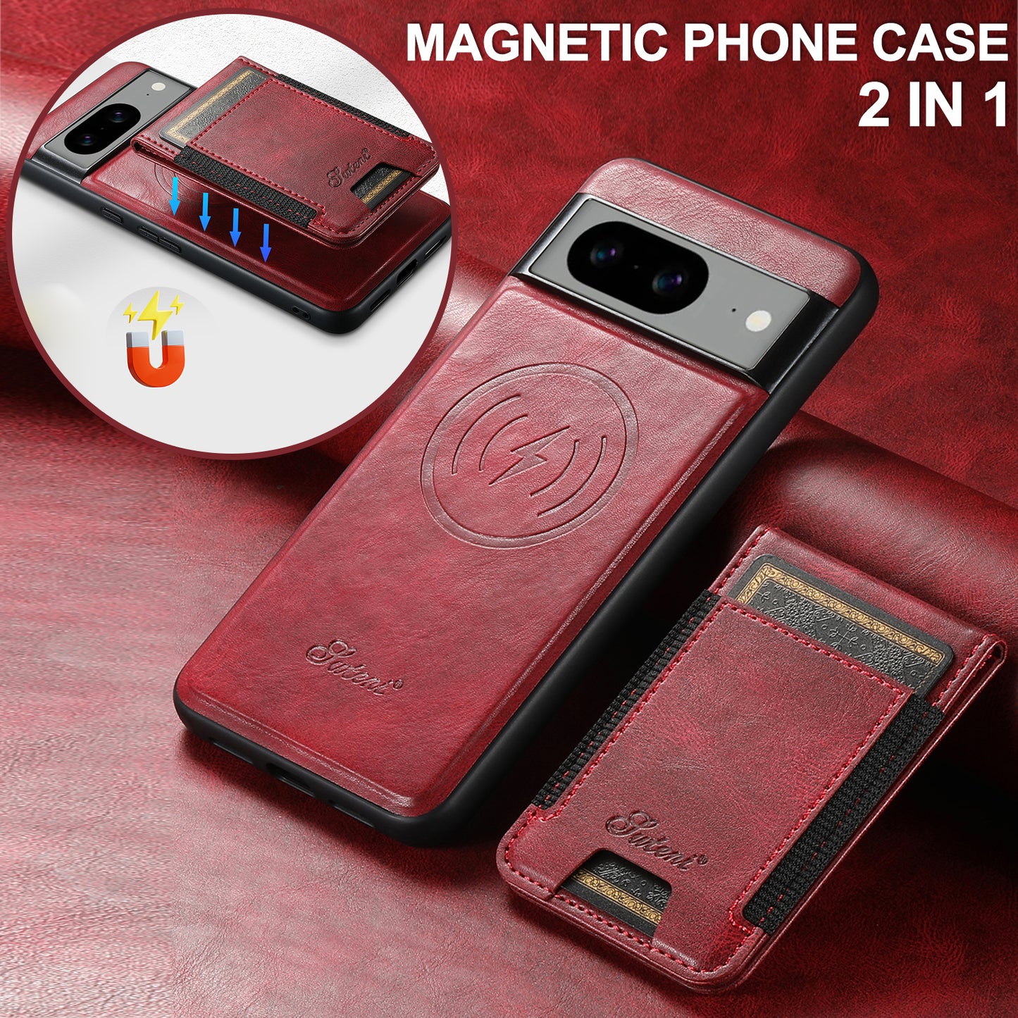 2-in-1 Magnetic Flip Wallet Phone Case for Google Pixel