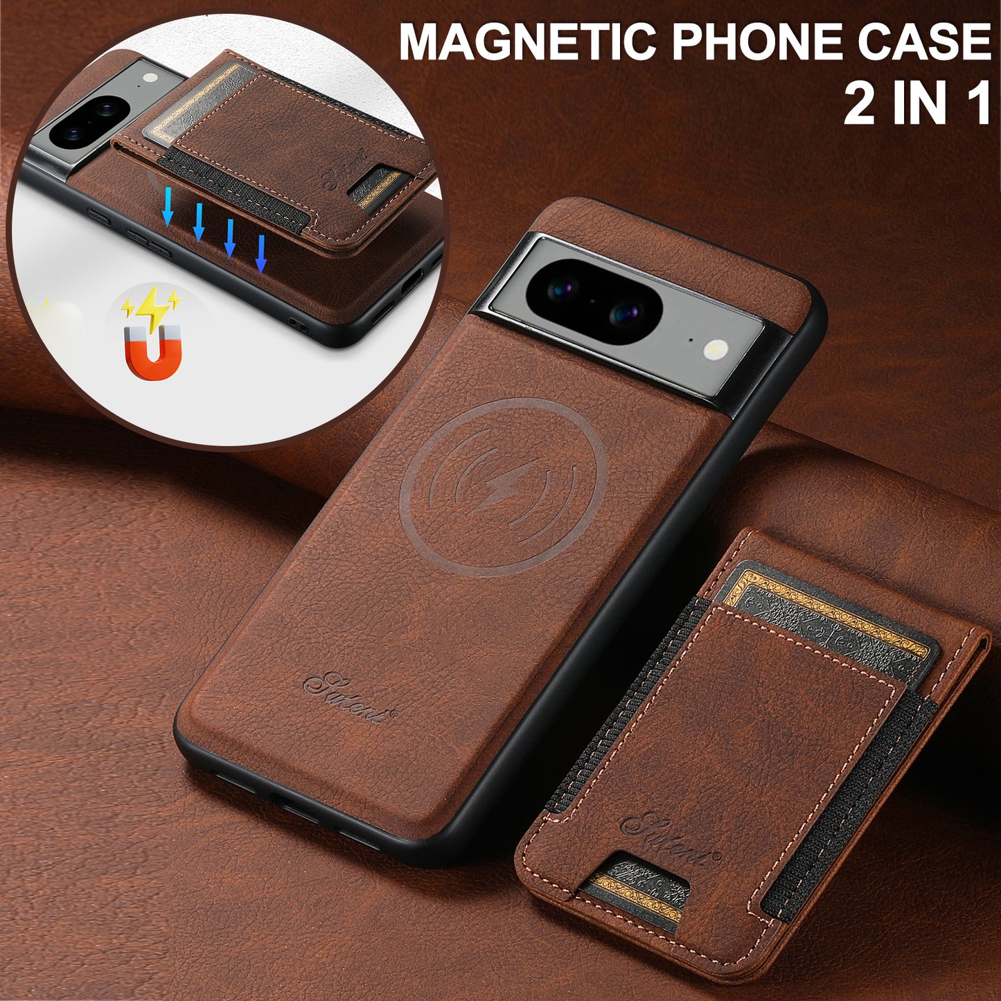 2-in-1 Retro Magsafe Flip Wallet Phone Case for Google Pixel
