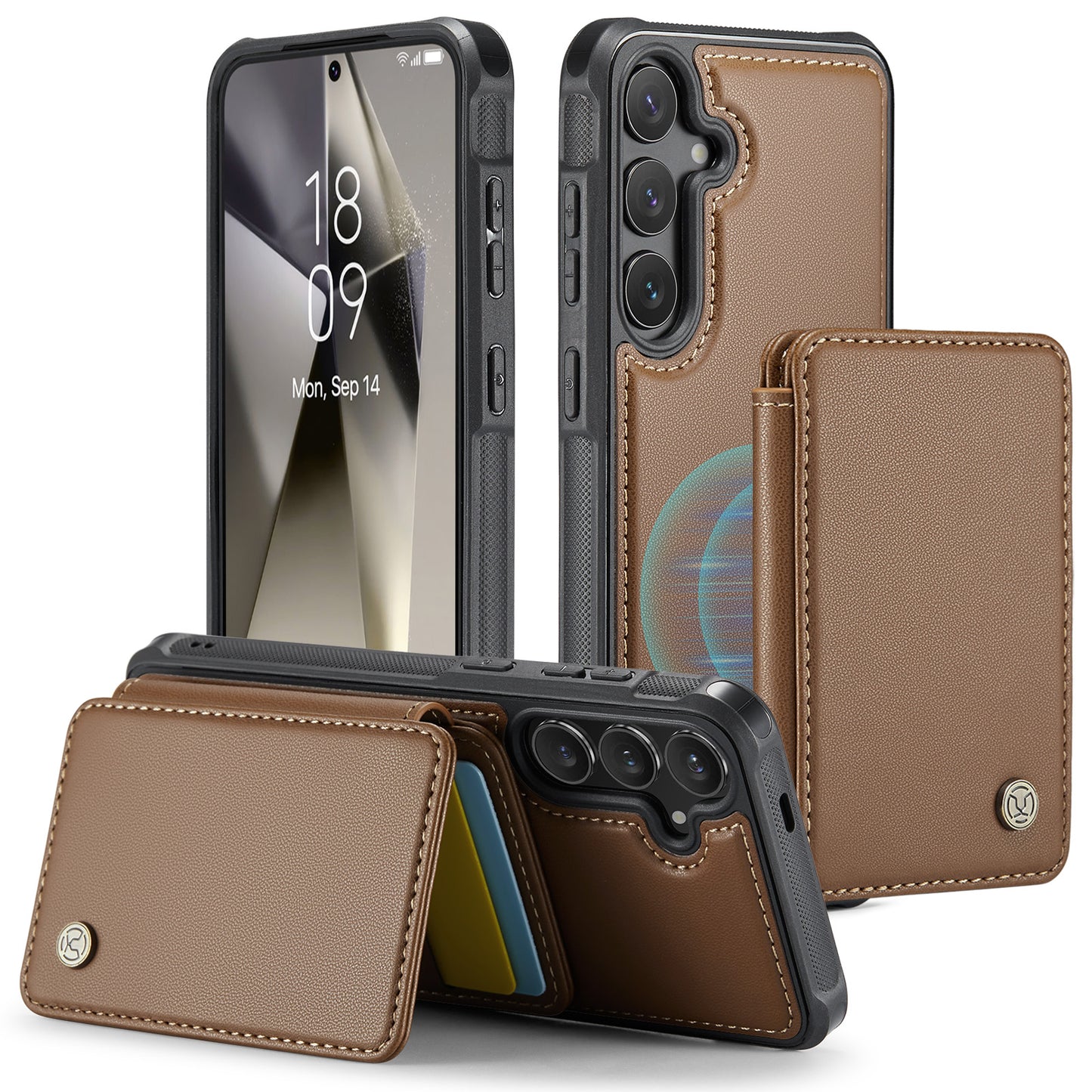 RFID Leather Magnetic Detachable Wallet Phone Case for Samsung Galaxy S Series