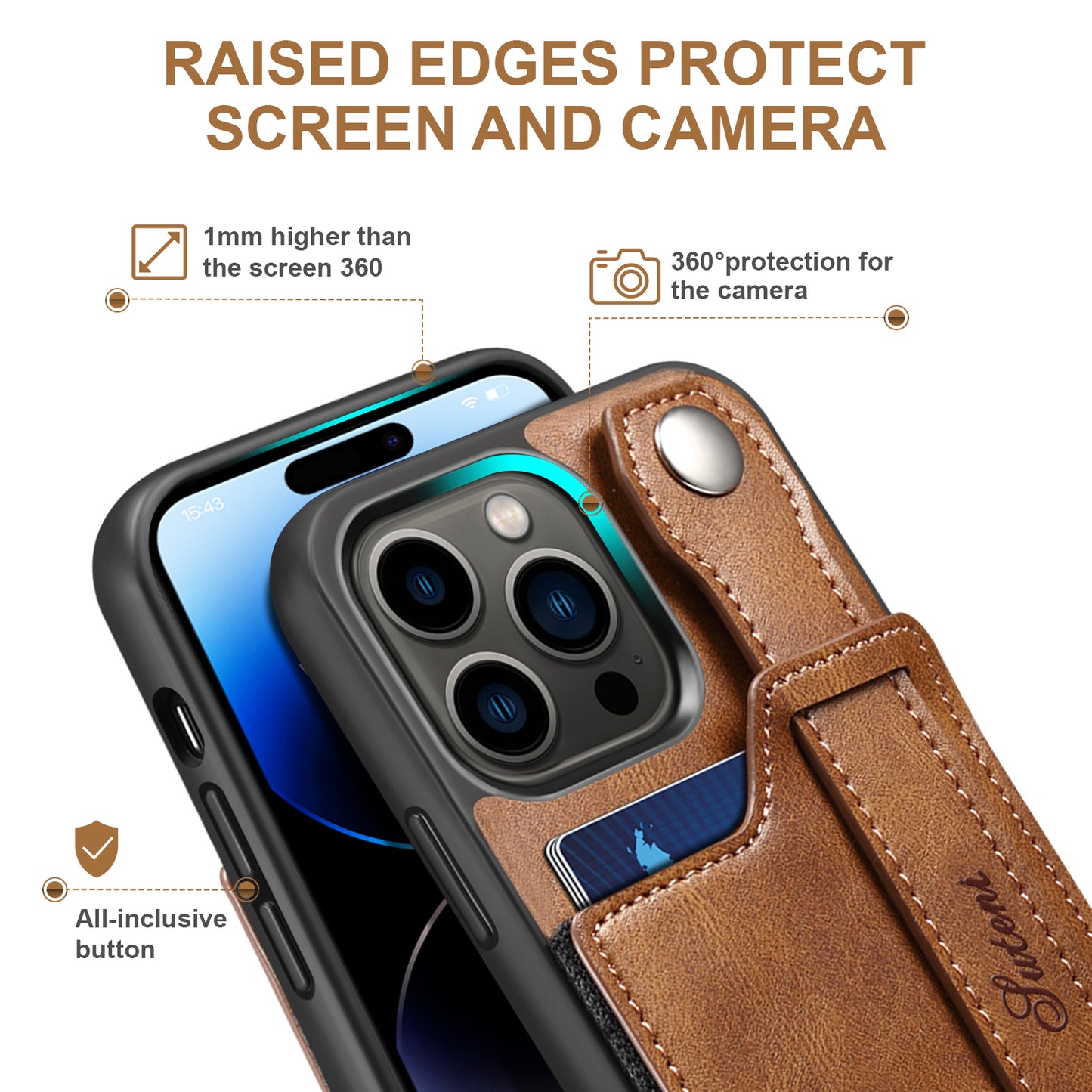 Estuche tipo billetera de cuero desmontable 2 en 1 para iPhone