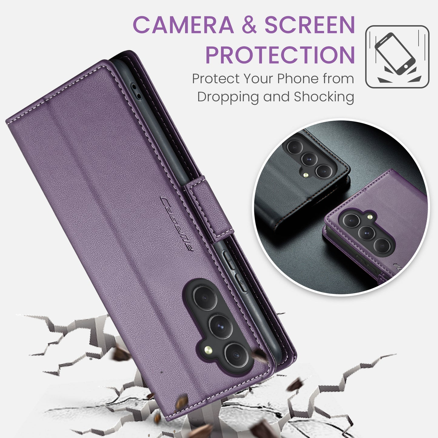 RFID Leather Wallet Phone Case for Samsung Galaxy A