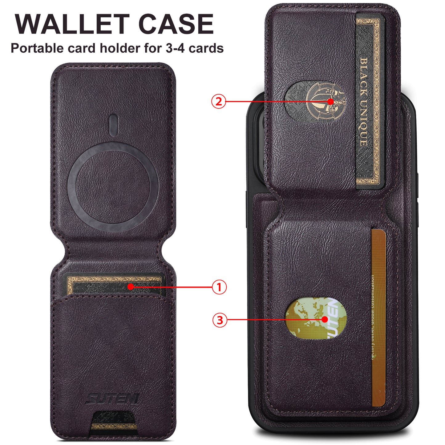 2 in 1 Magnetic Detachable Wallet Case for iPhone