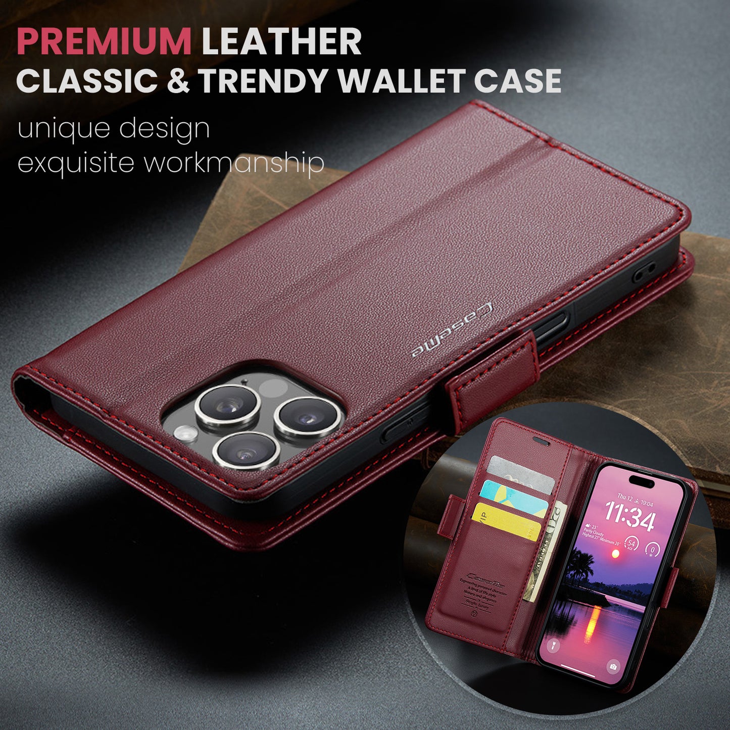 RFID Leather Wallet Phone Case for iPhone