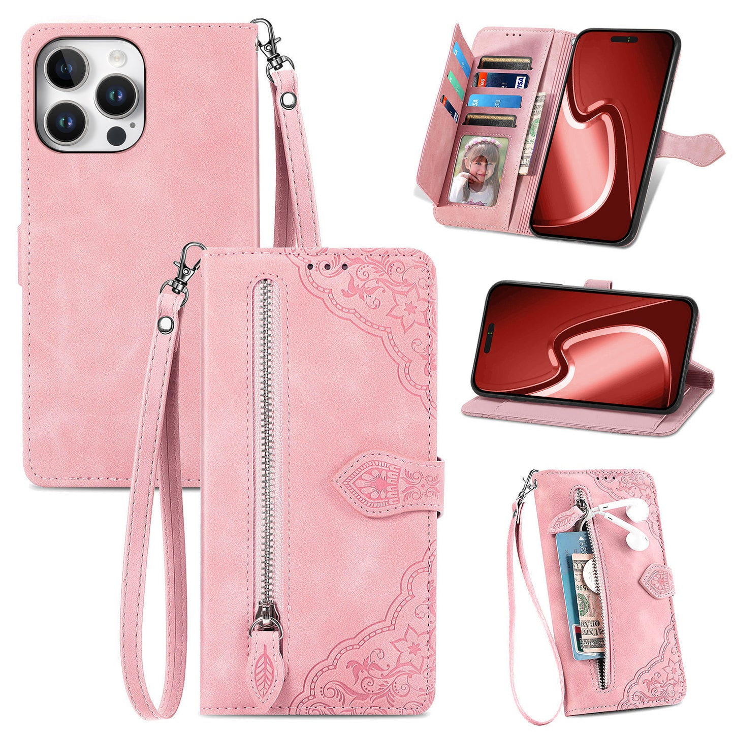 Versatile Elegance Wallet Flip Case for iPhone