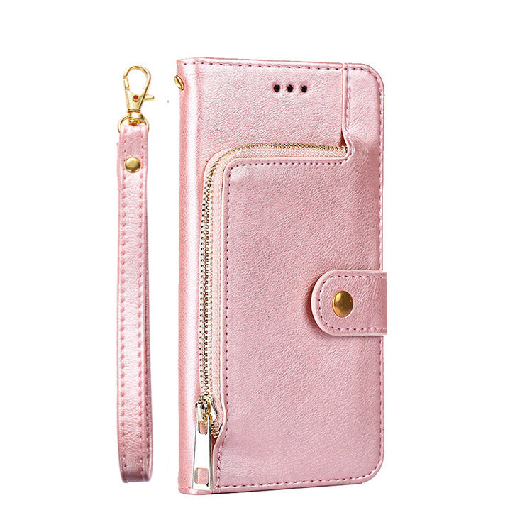 Zip Wallet Credit Card Slot Leather Flip Case for iPhone