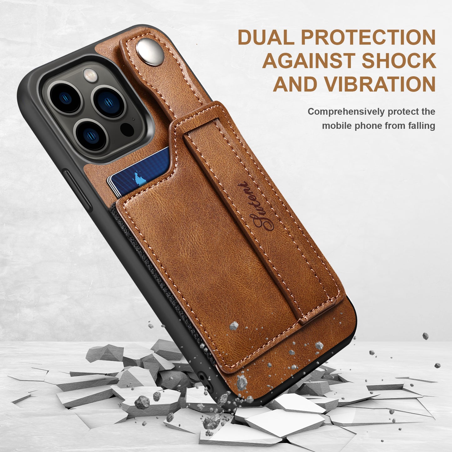 Estuche tipo billetera de cuero desmontable 2 en 1 para iPhone