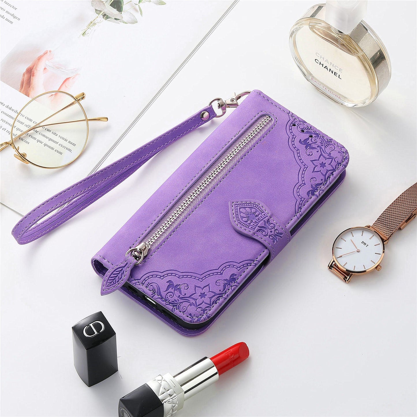 2-in-1 abnehmbare Leder-Brieftaschenhülle für Samsung Galaxy