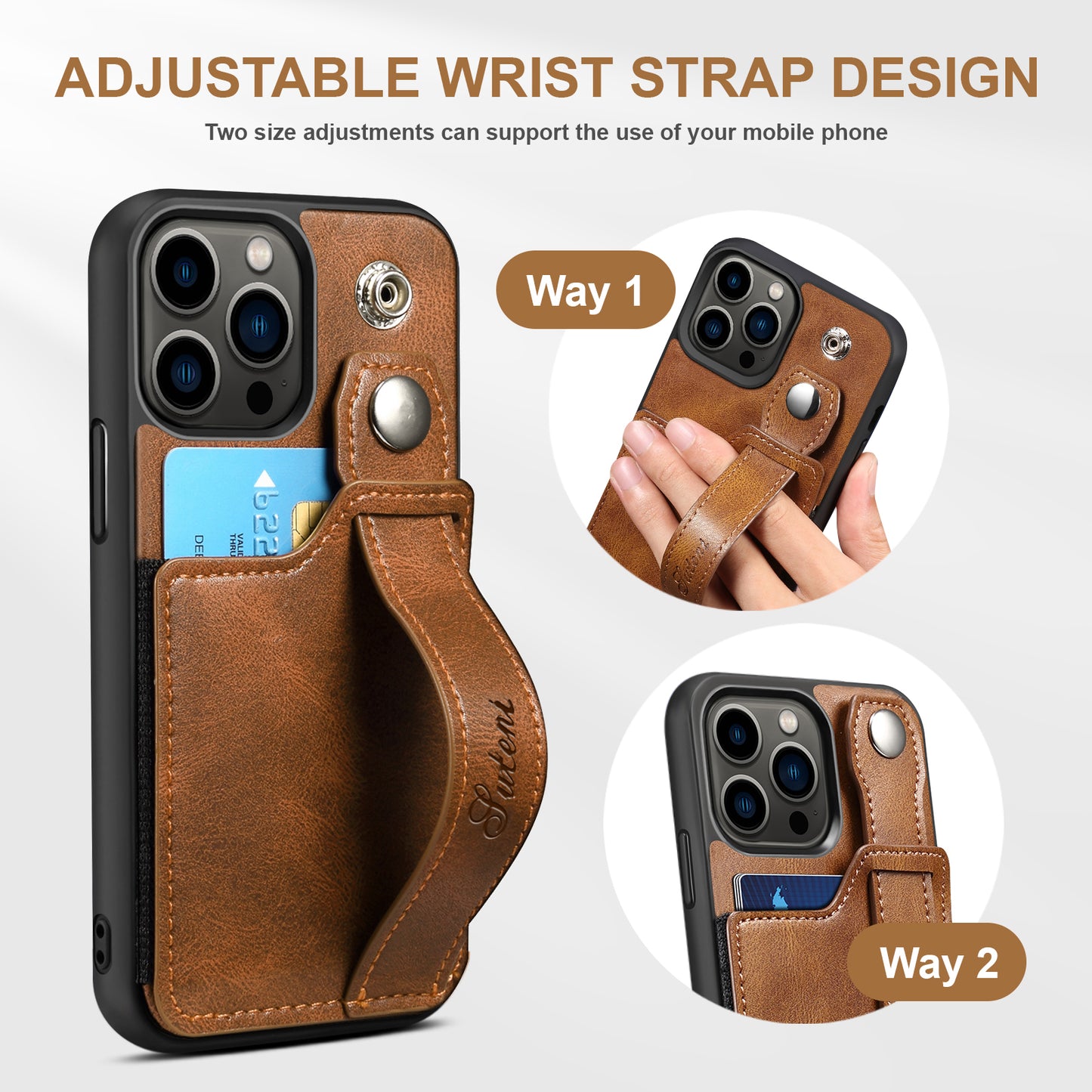 Estuche tipo billetera de cuero desmontable 2 en 1 para iPhone