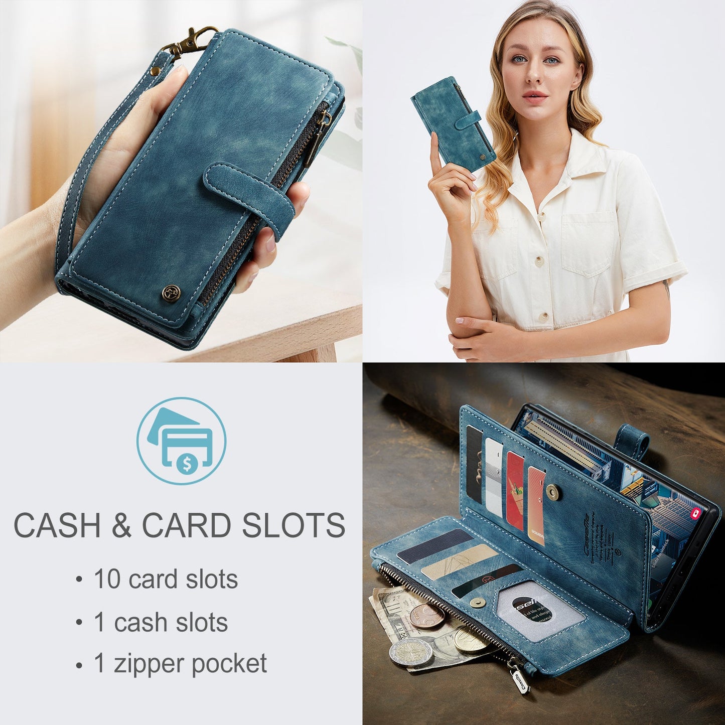 3-in-1 Functionality Durable Wallet Case for Samsung Galaxy