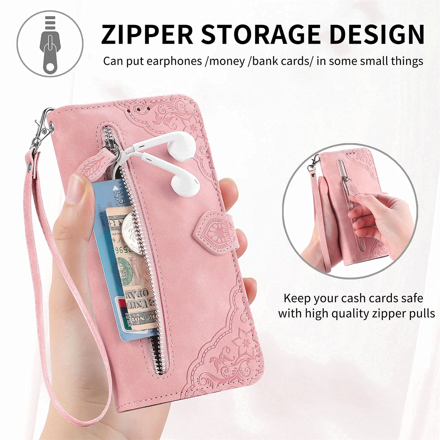 2-in-1 abnehmbare Leder-Brieftaschenhülle für Samsung Galaxy