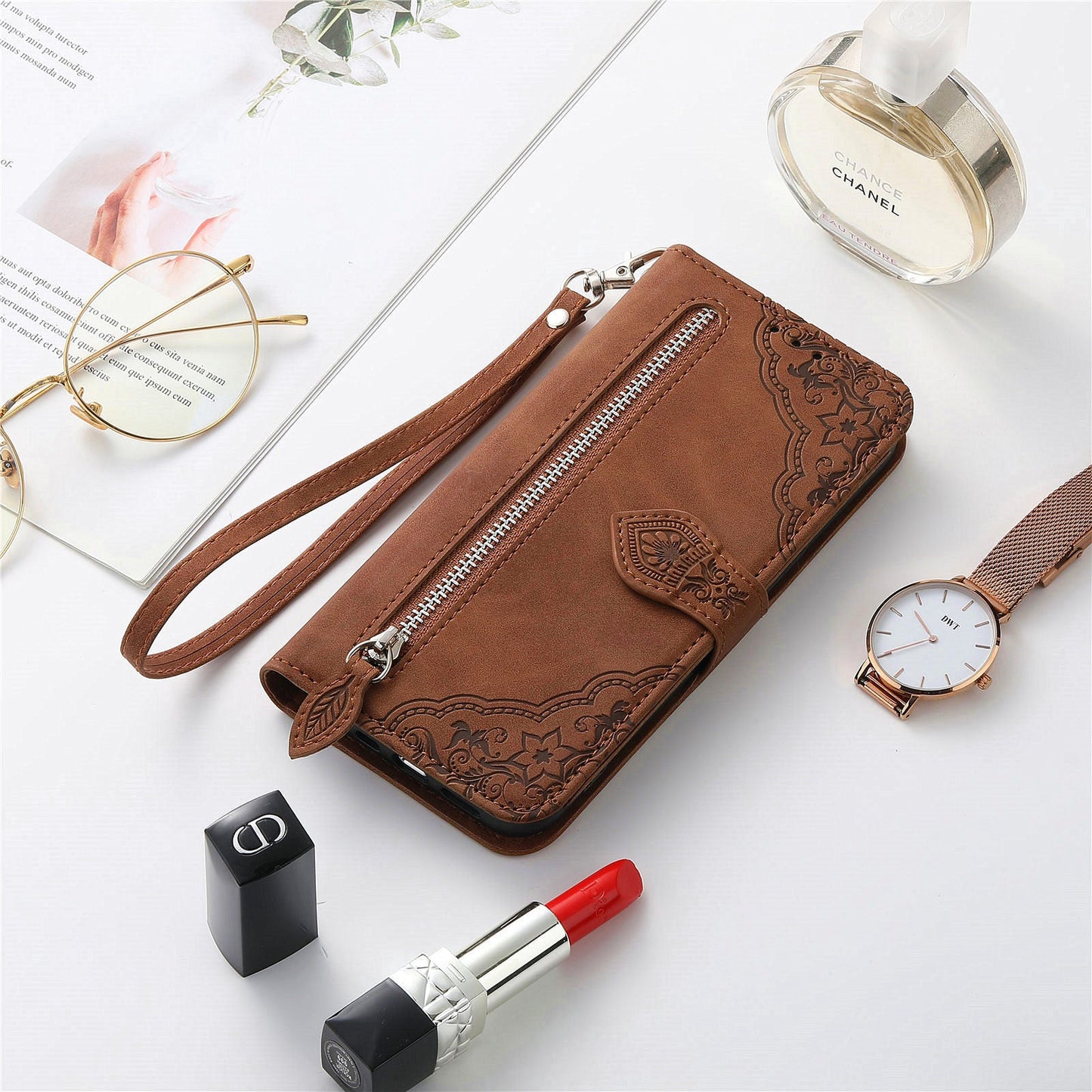 2-in-1 abnehmbare Leder-Brieftaschenhülle für Samsung Galaxy