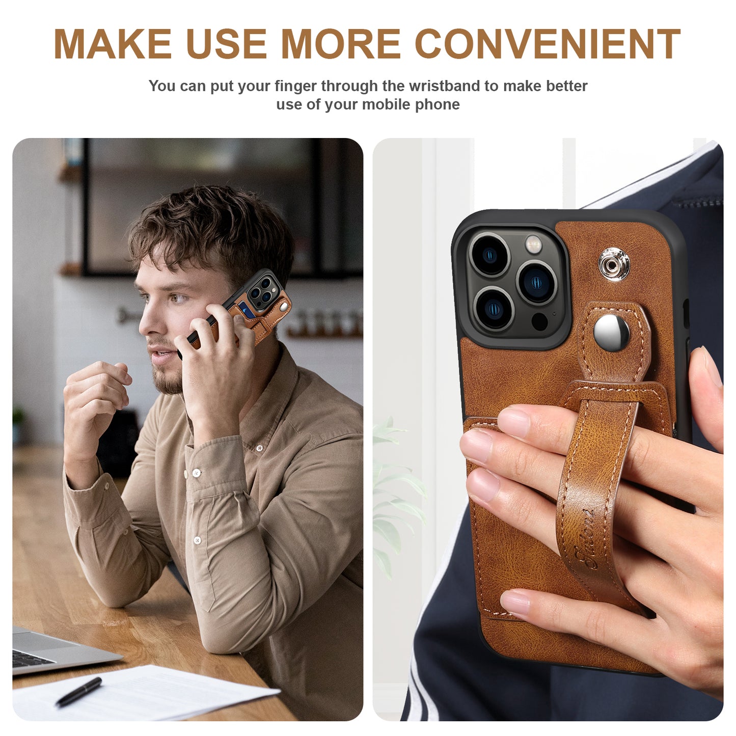 Estuche tipo billetera de cuero desmontable 2 en 1 para iPhone