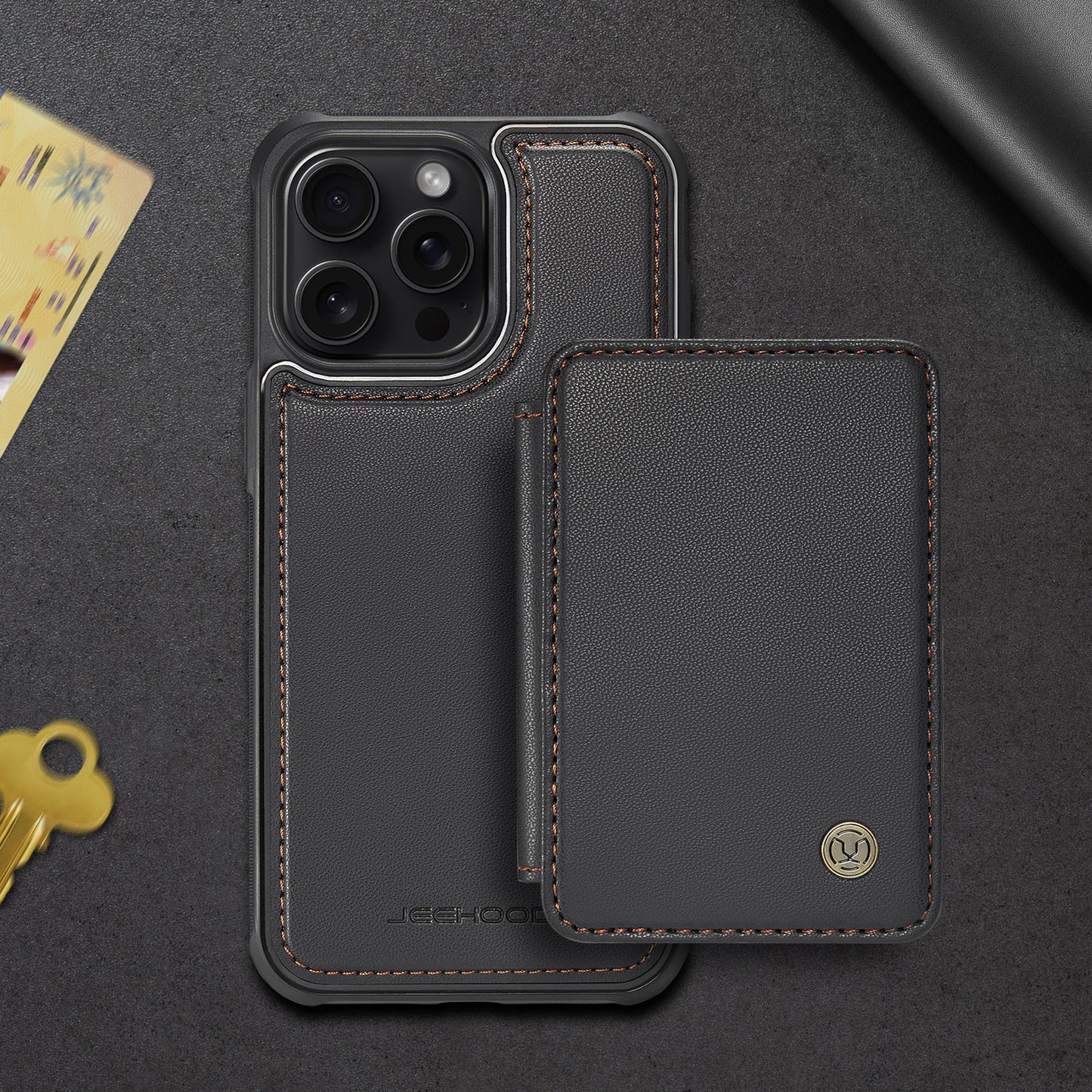 RFID Leather Magnetic Detachable Wallet Phone Case for iPhone