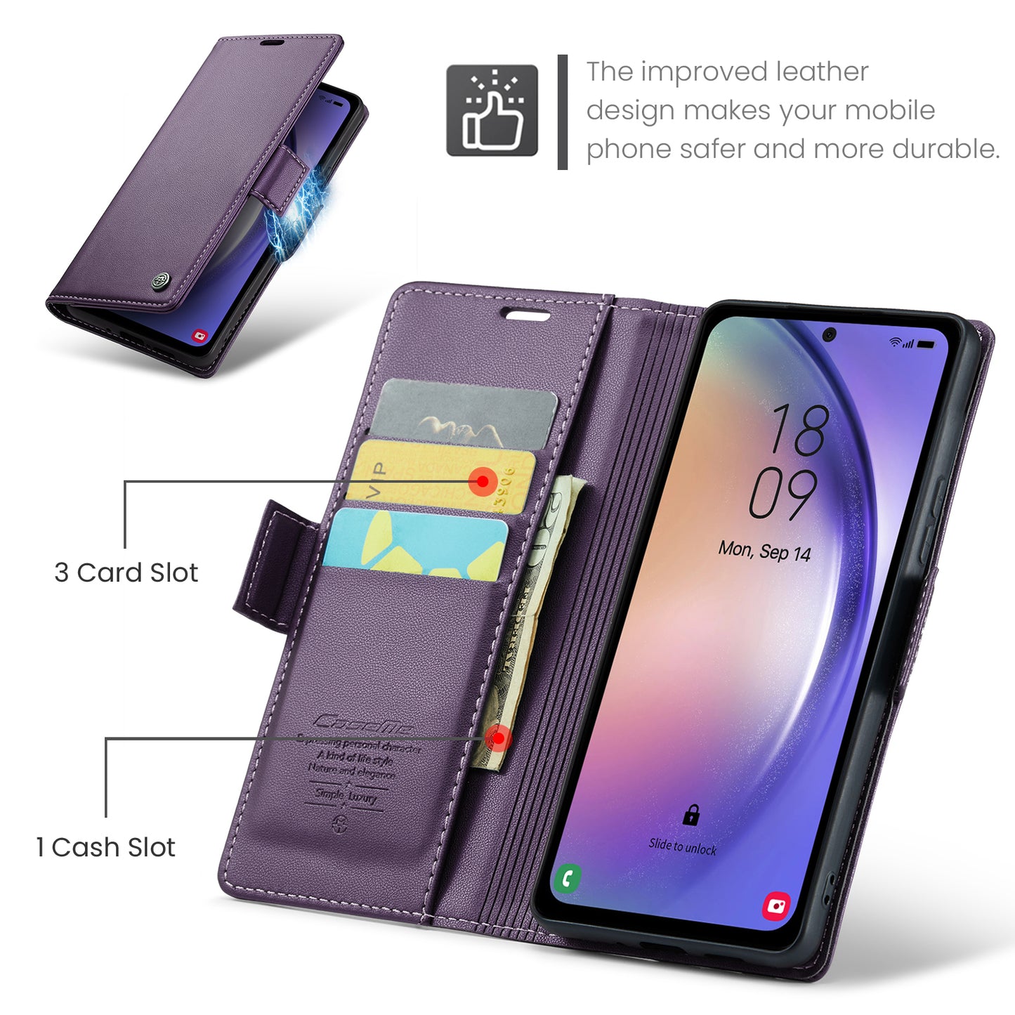 RFID Leather Wallet Phone Case for Samsung Galaxy A