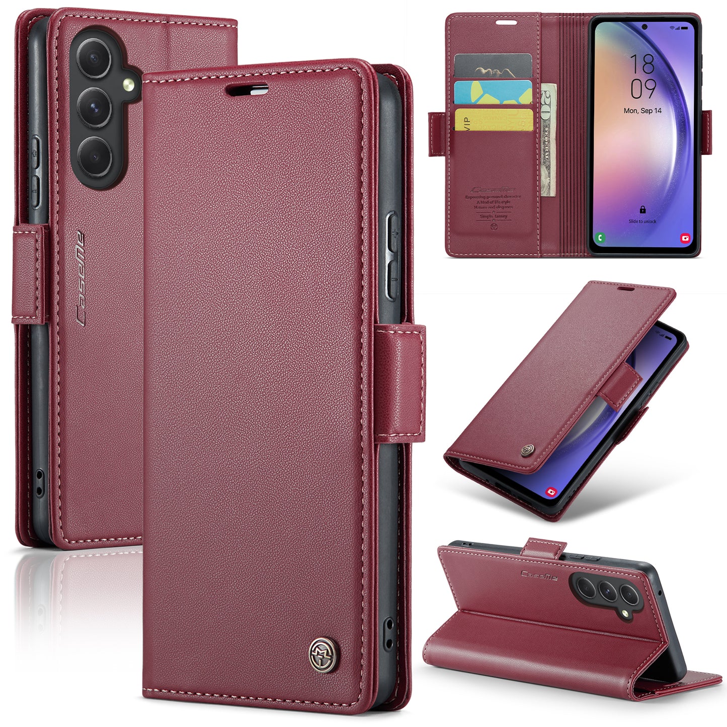 RFID Leather Wallet Phone Case for Samsung Galaxy A