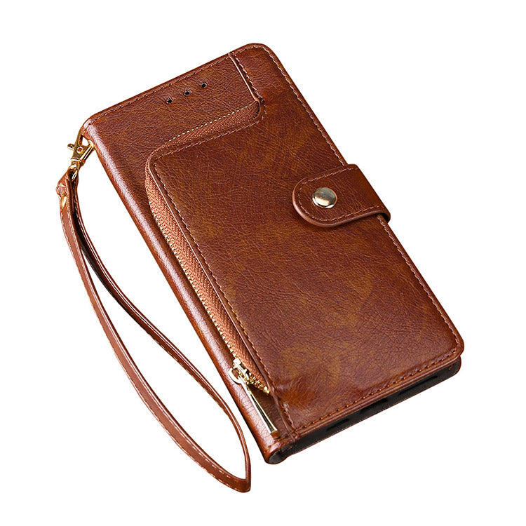 Zip Wallet Credit Card Slot Leather Flip Case for iPhone