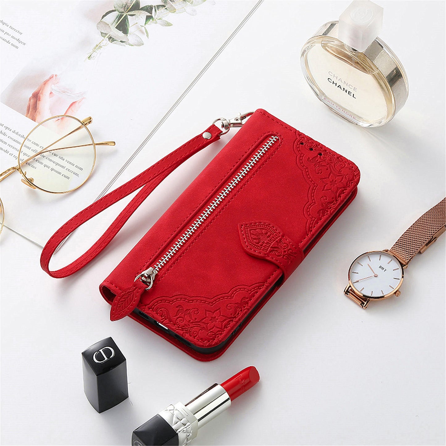 2-in-1 abnehmbare Leder-Brieftaschenhülle für Samsung Galaxy