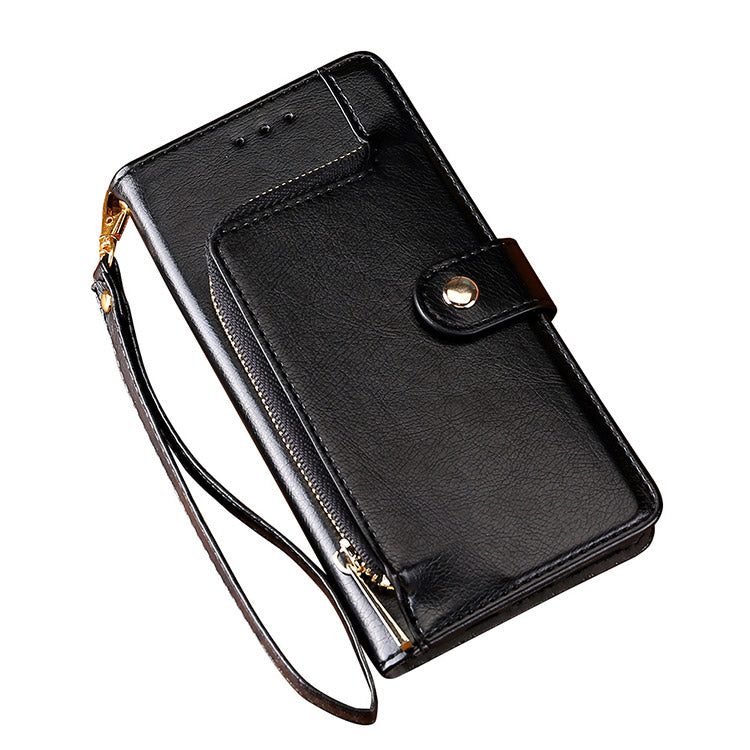 Zip Wallet Credit Card Slot Leather Flip Case for iPhone