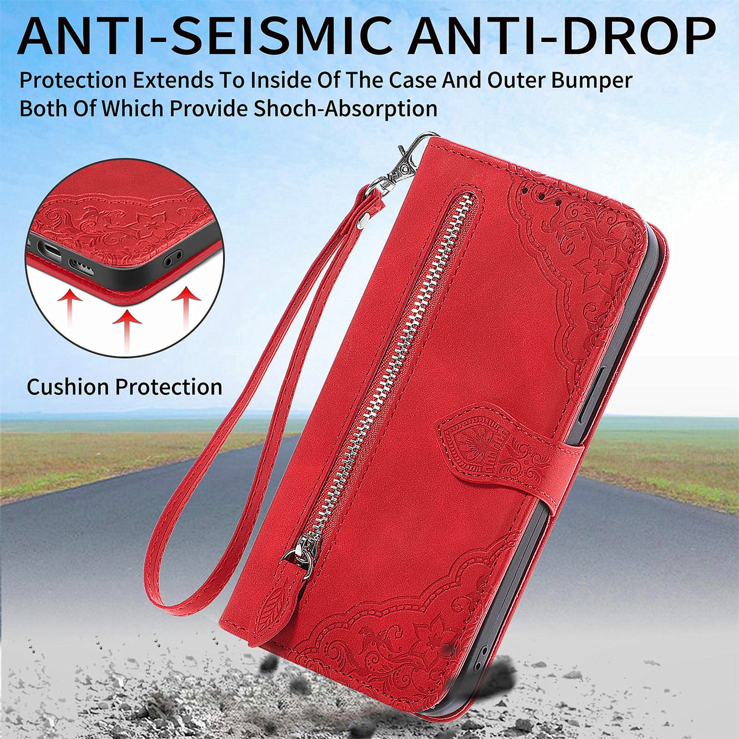 2-in-1 abnehmbare Leder-Brieftaschenhülle für Samsung Galaxy