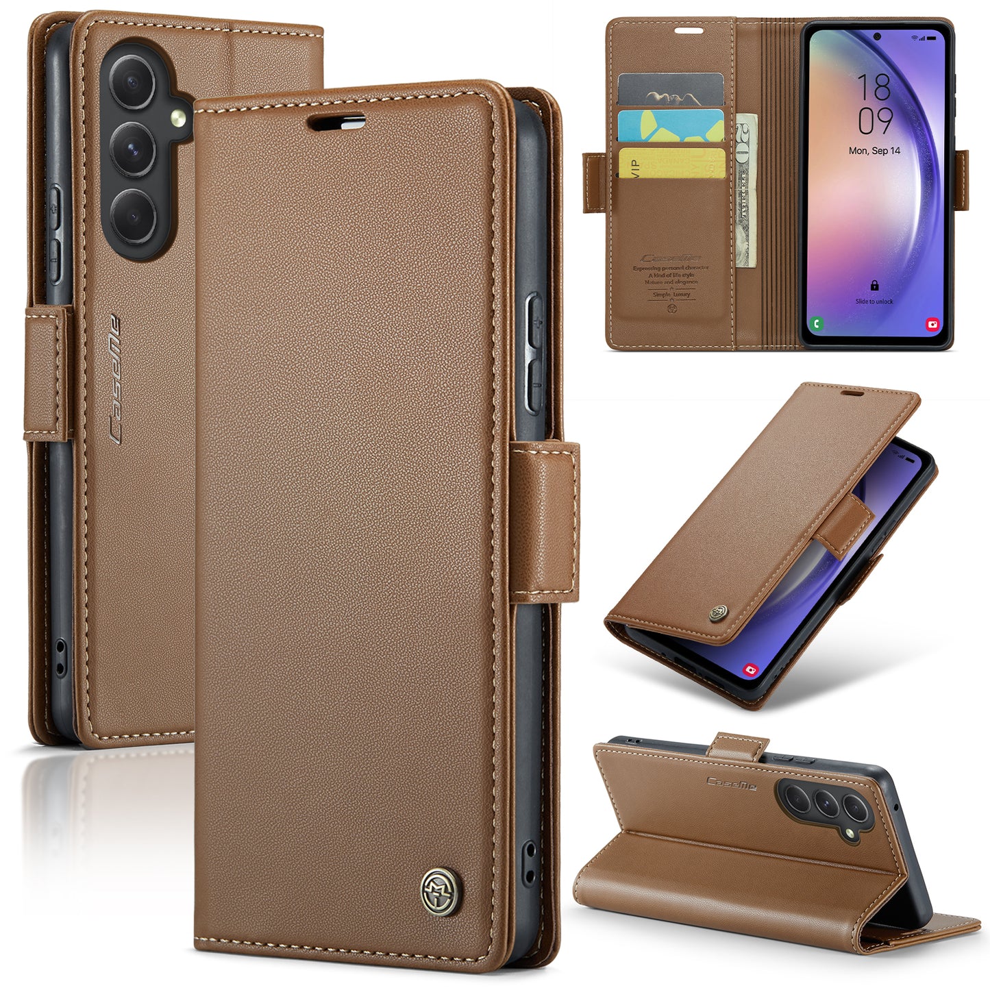 RFID Leather Wallet Phone Case for Samsung Galaxy A