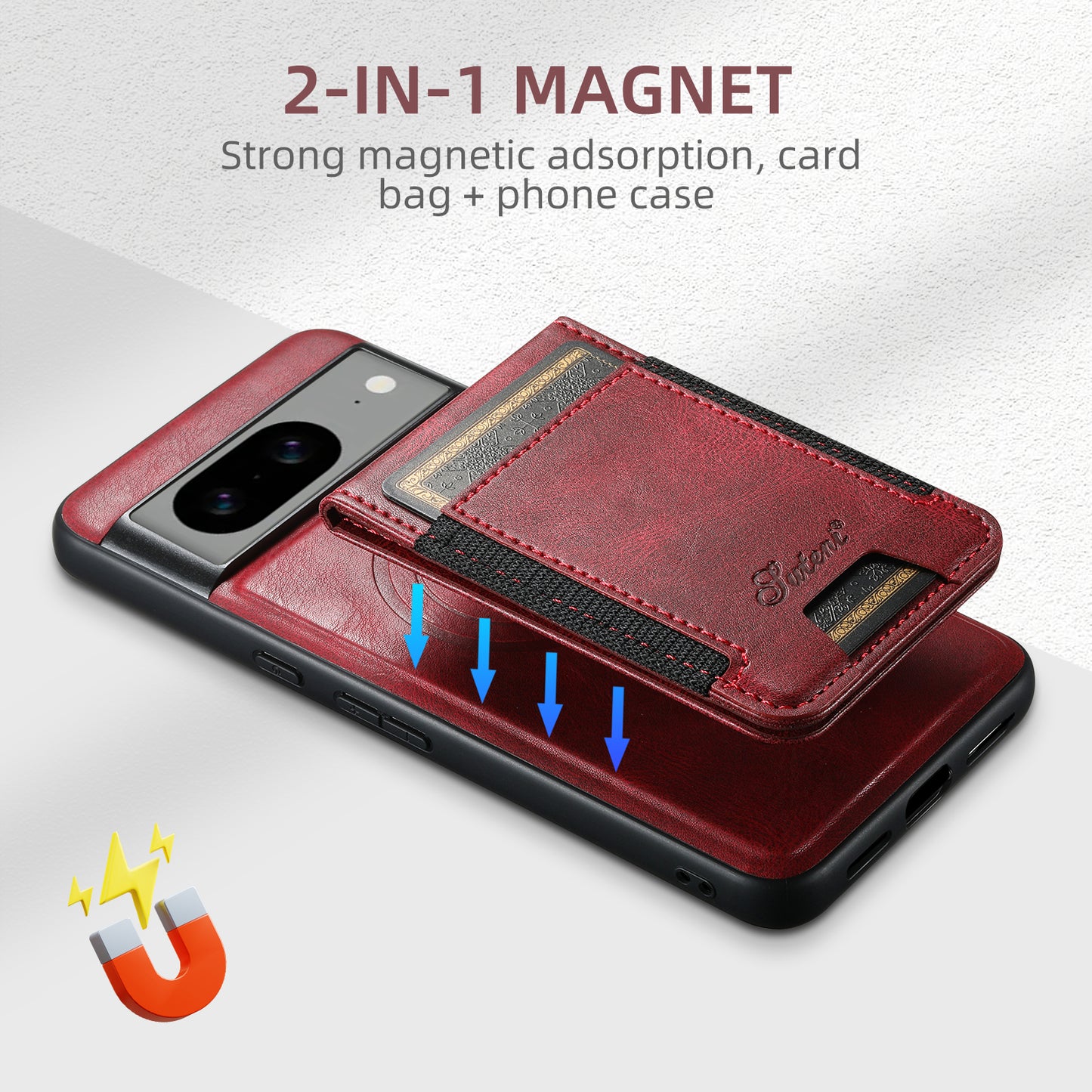 2-in-1 Magnetic Flip Wallet Phone Case for Google Pixel