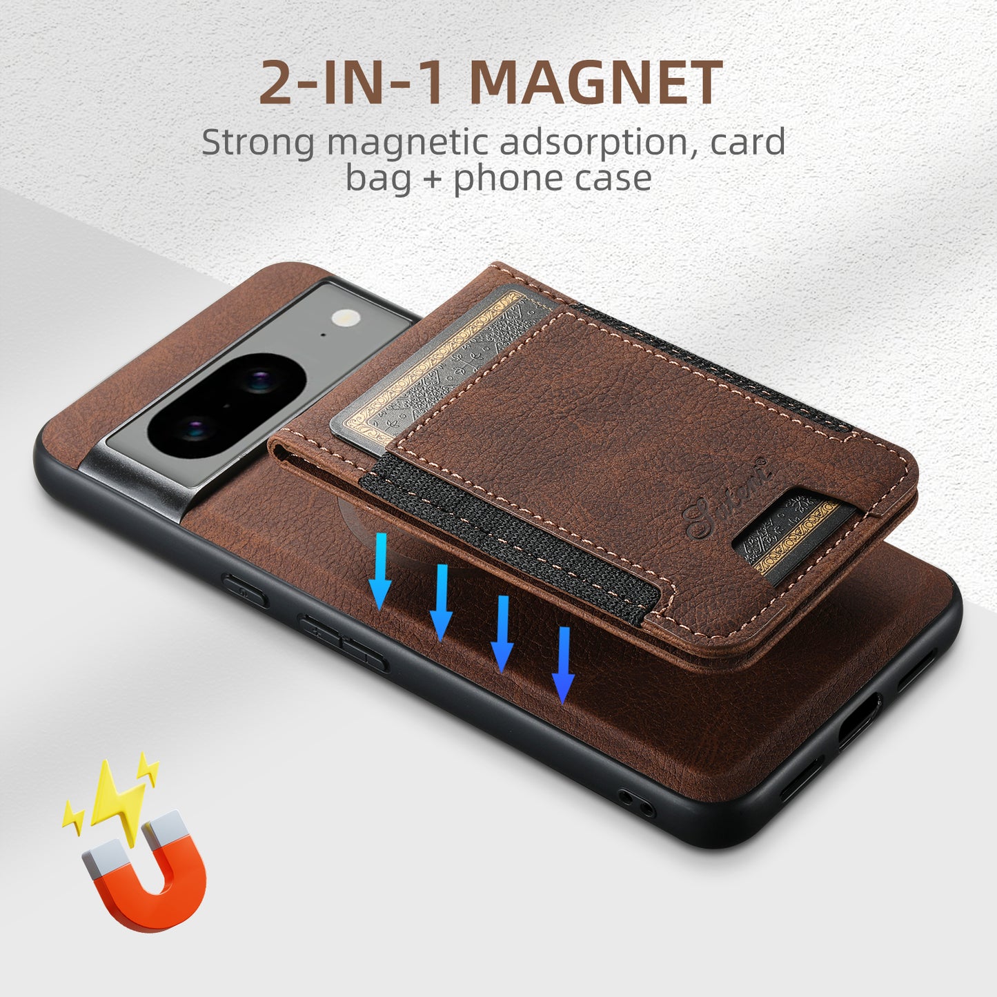 2-in-1 Retro Magsafe Flip Wallet Phone Case for Google Pixel