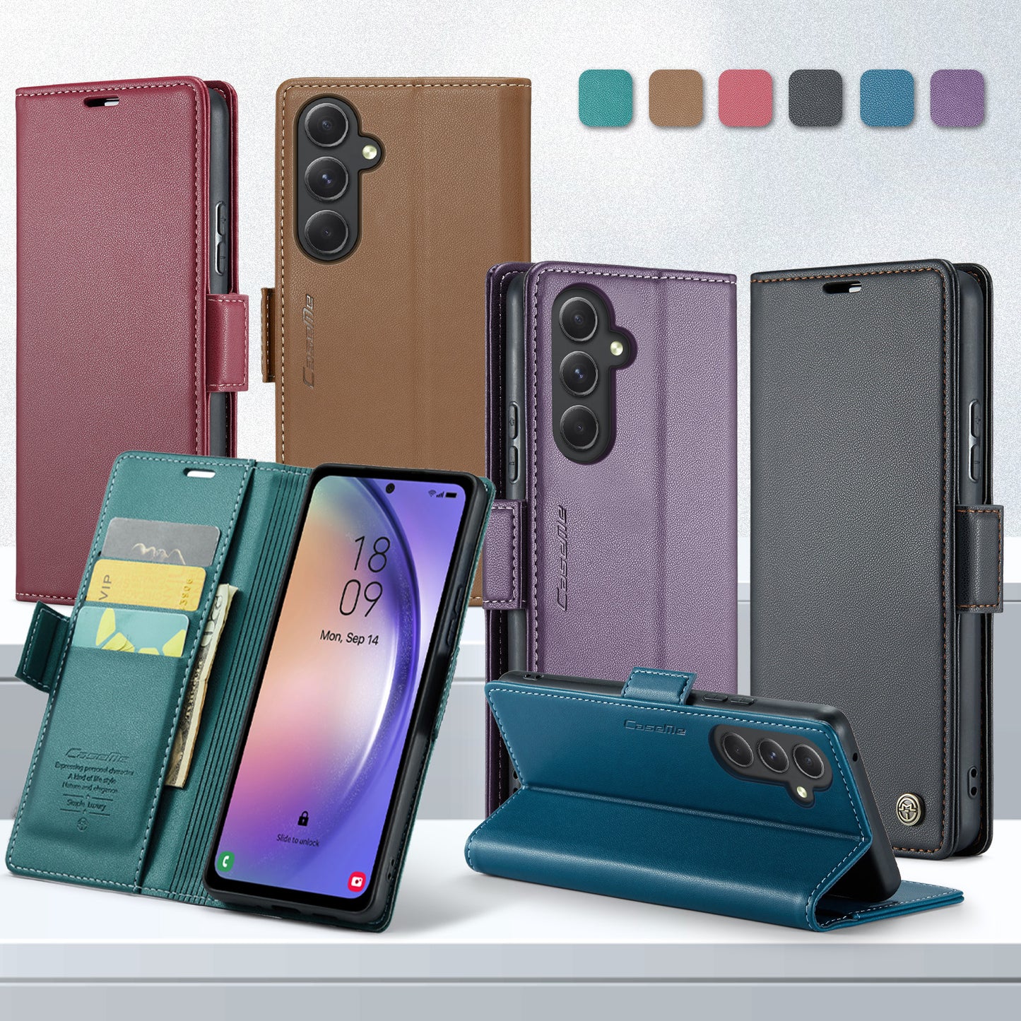 RFID Leather Wallet Phone Case for Samsung Galaxy A